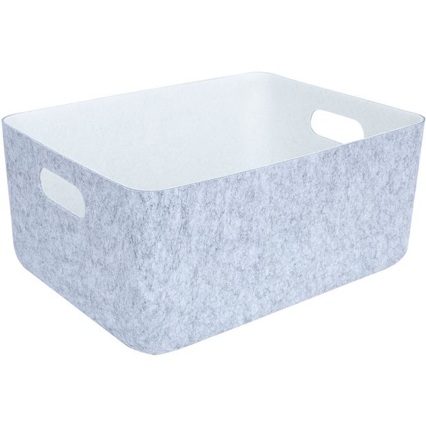 Basket LIDO FELT 36x27xH16cm, light grey