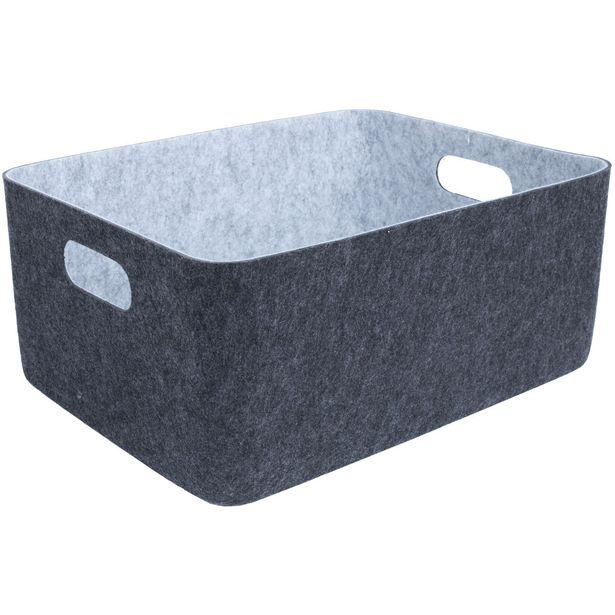 Basket LIDO FELT 36x27xH16cm, dark grey