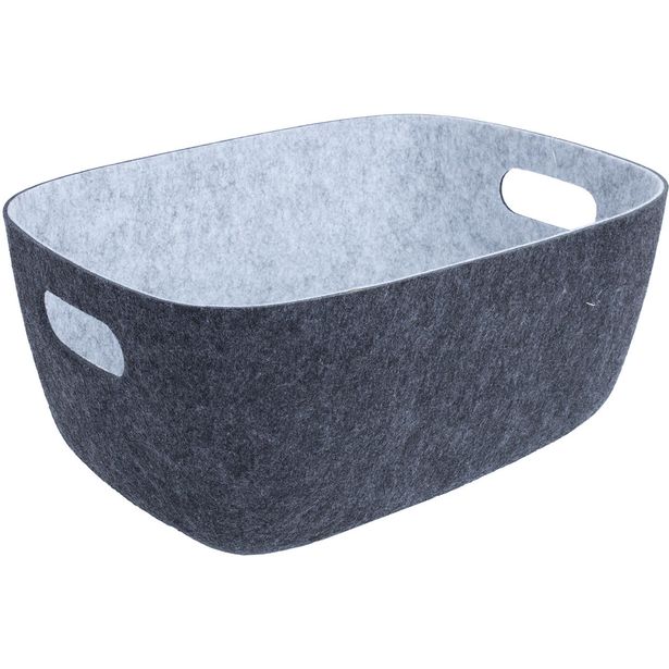 Basket LIDO POP 36x28xH16cm, dark grey