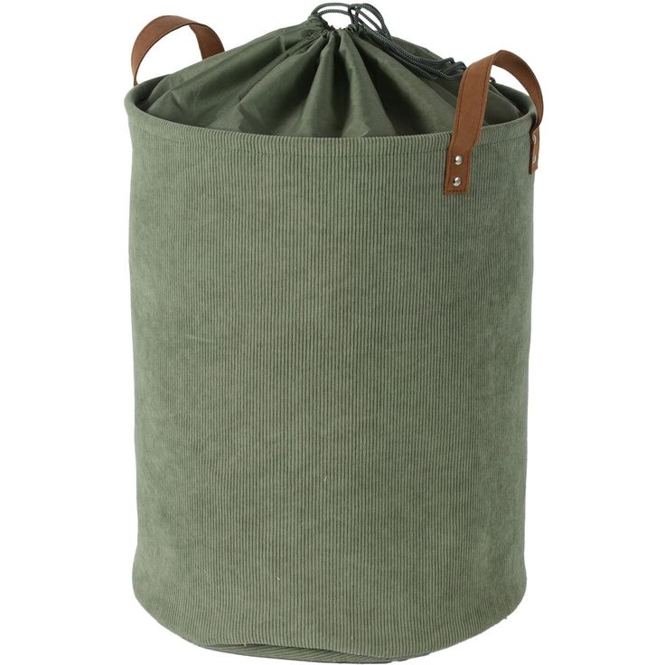 Laundry basket LIDO LEO D38xH48cm, green