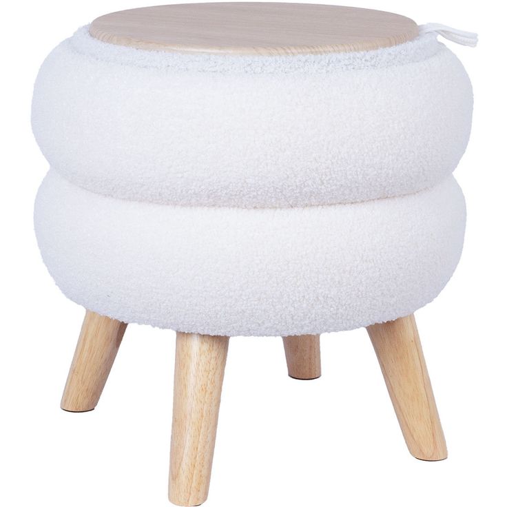 Ottoman/ table HANA D40xH41cm, white, with storage