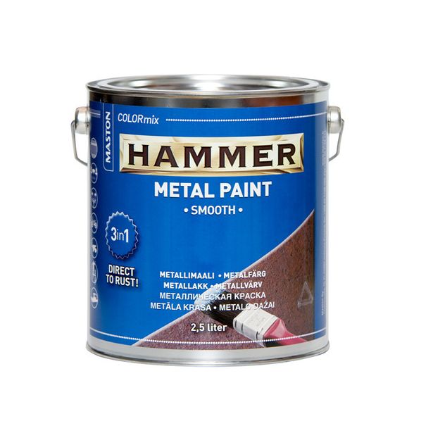 Metallimaali Maston Hammer Sileä, 2,5l, eri värivaihtoehtoja