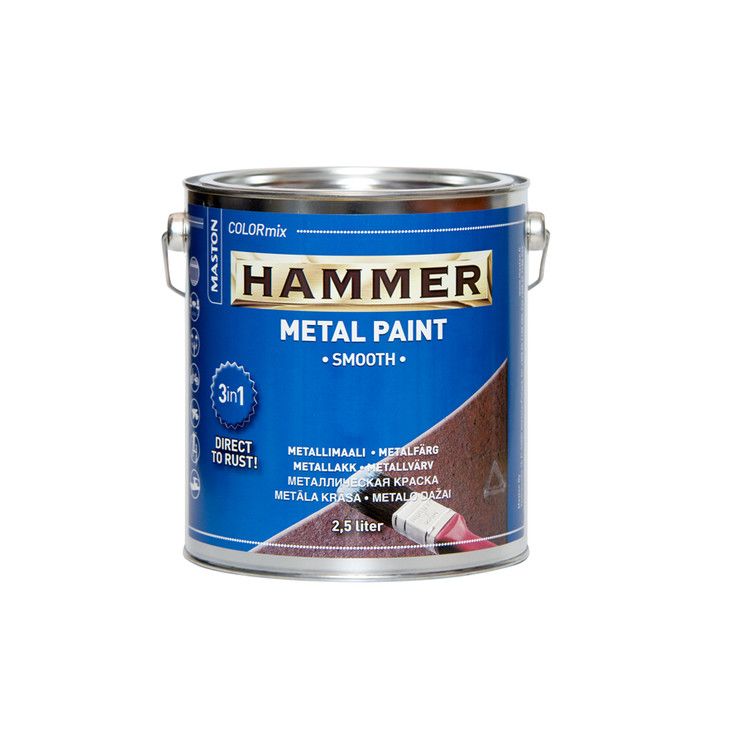 Metallimaali Maston Hammer Sileä, 2,5l, eri värivaihtoehtoja