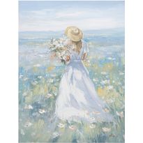 Taulu Home4You 90x120 cm, kävelevä nainen, vihreä