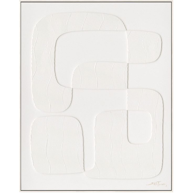 Painting with frame 80x100cm,  white shape