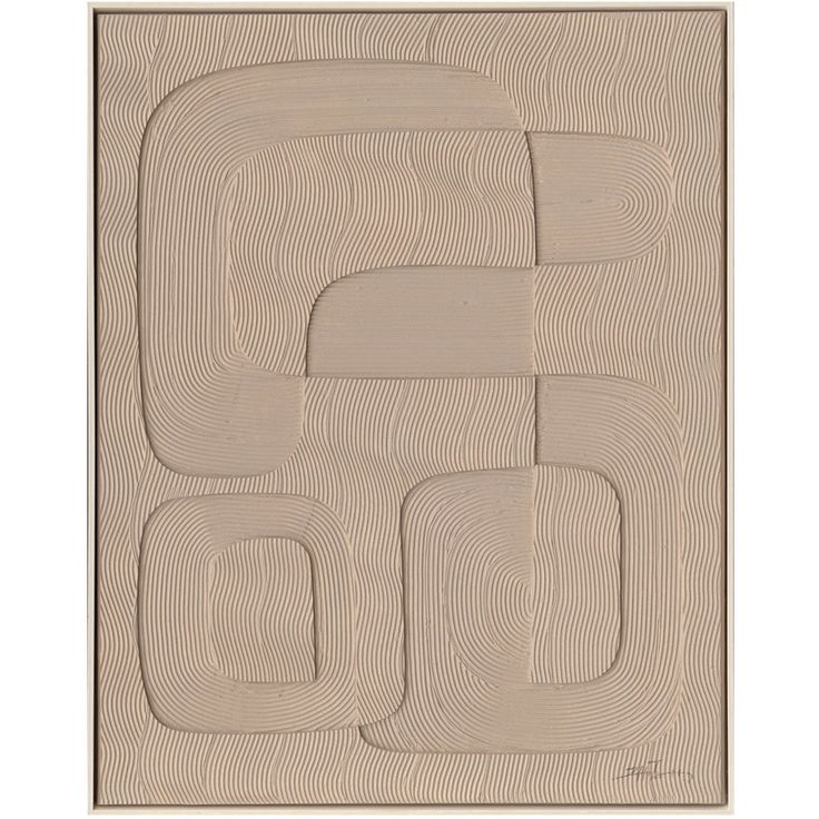 Painting with frame 80x100cm,  light brown shape
