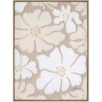 Kehystetty taulu Home4You 60x80 cm, beiget kukat
