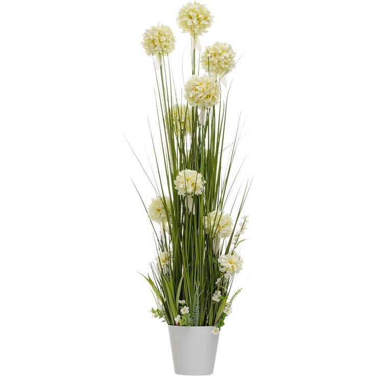 Artificial flower IN GARDEN H120cm, white hyacinth, grass with pot