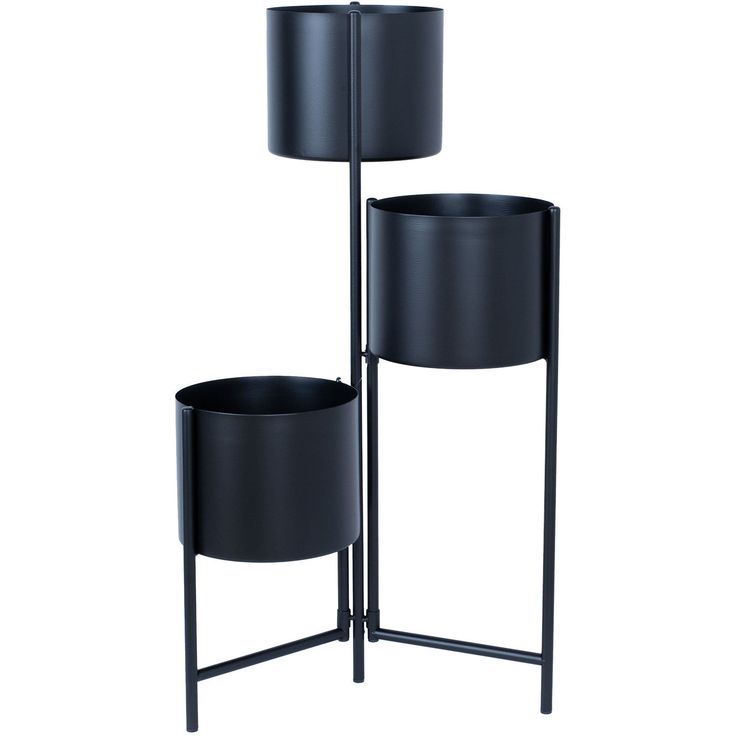 Flowerstand DEIA TRIO  23x22,5xH75,5cm, black