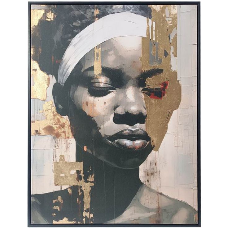 Wall art WALLY 60x80cm, woman in gold 1