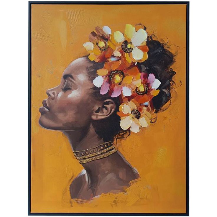 Wall art WALLY 60x80cm, woman and flowers 1
