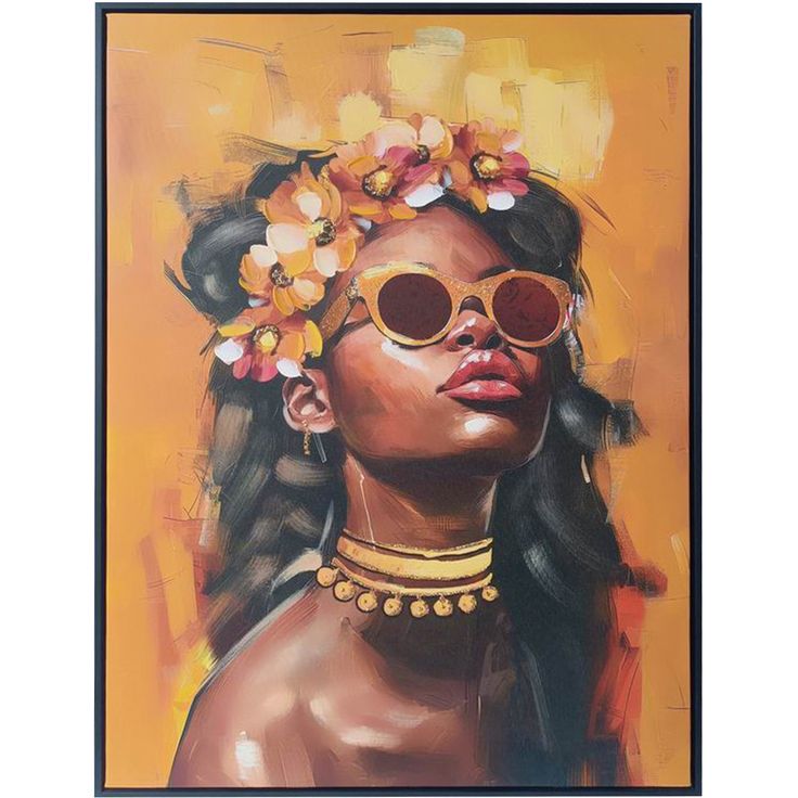 Wall art WALLY 60x80cm, woman and flowers 2