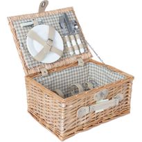 Piknikkori 2 hengelle, Home4You 37x27xK18 cm, beige