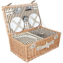 Piknikkori 4 hengelle, Home4You 54x34xK21 cm, beige