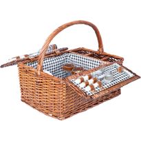 Piknikkori 4 hengelle, Home4You 46x33xK22/40 cm, ruskea