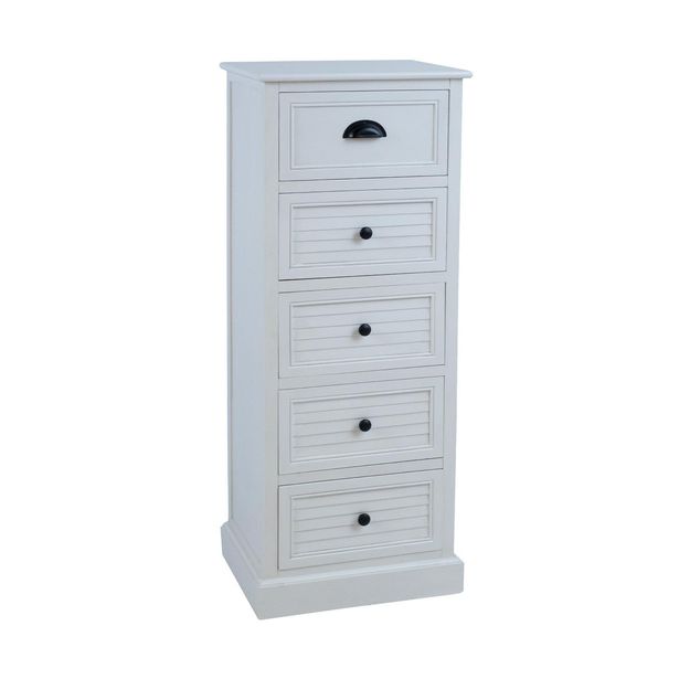 Lipasto Home4You Meldon 45x35x116,5cm, valkoinen 