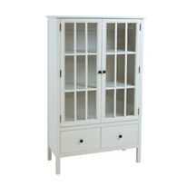 Vitriinikaappi Home4You Devon 80.5x35x136cm, valkoinen