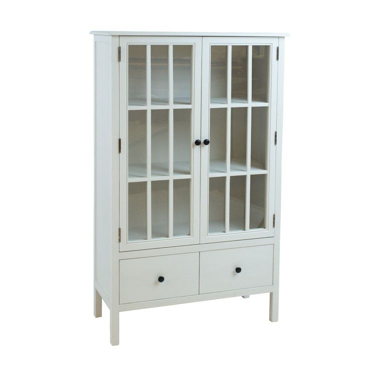 Vitriinikaappi Home4You Devon 80.5x35x136cm, valkoinen 