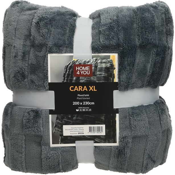 Plaid CARA XL 200x230cm, dark grey