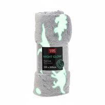 Torkkupeitto Home4You NIGHT LIGHT 150x200 cm, dinosaurukset, harmaa