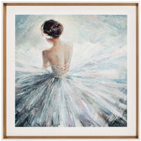 Seinätaulu Home4You 80x80 cm, ballerina ja kristallit, valkoinen