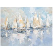 Taulu Home4You 120x90 cm, purjeveneet merellä, sininen