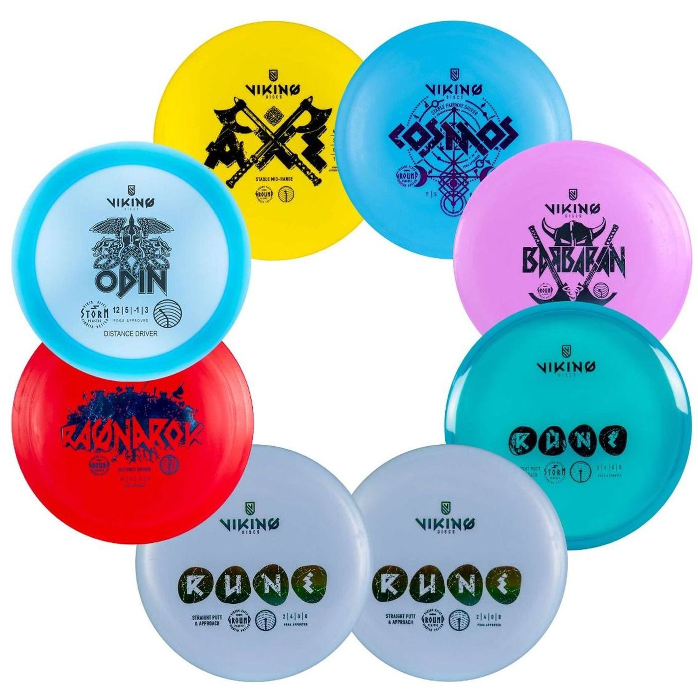8 frisbeegolfkiekon setti, Viking Discs Starter Set