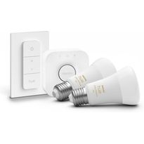 Aloituspakkaus Philips Hue White Ambiance, 2 x älylamppu 8W A60 E27, himmenin ja Hue-silta 
