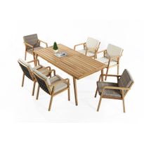 Ruokailuryhmä Linento Garden Clivia, pöytä + 6 tuolia, beige