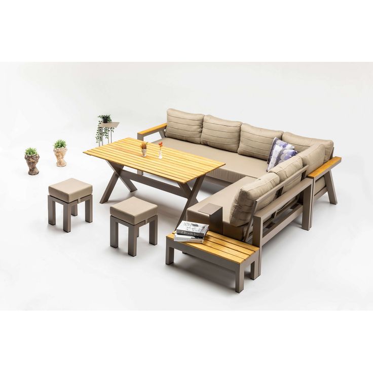 Oleskeluryhmä Linento Garden Daisy, 8-istuttava, beige