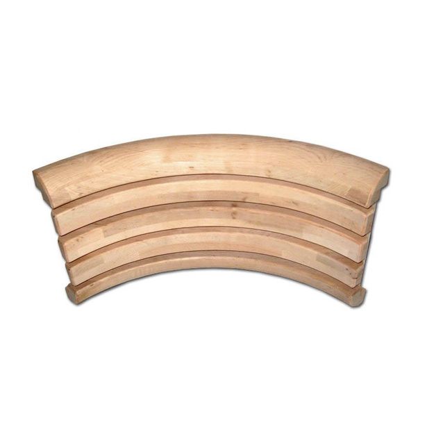 Pyöristetty selkänoja, kulmakappale, 280x500mm, tervaleppä