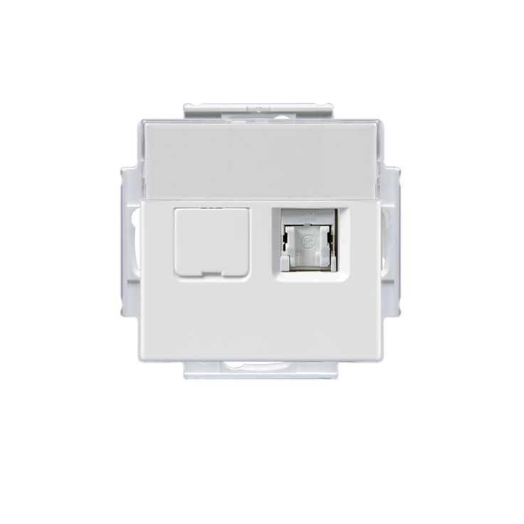 Telerasia Impressivo 2xRJ-45, Cat6, suojaamaton, valkoinen
