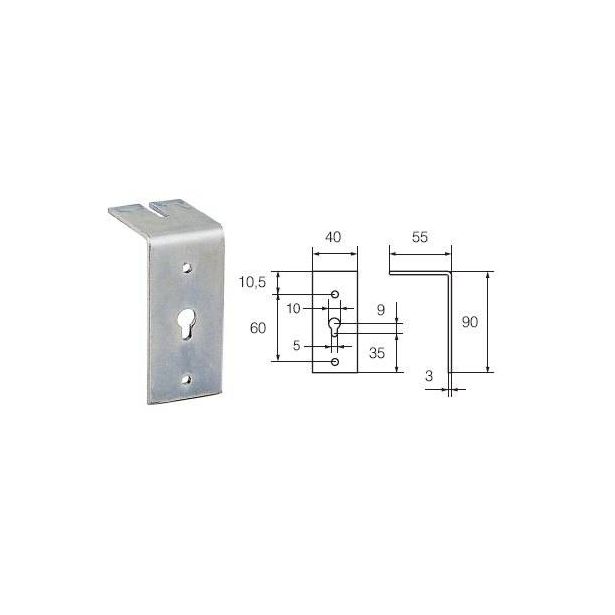 Liukuoven peitelaudan kannatin Abloy 407 FE/ZN