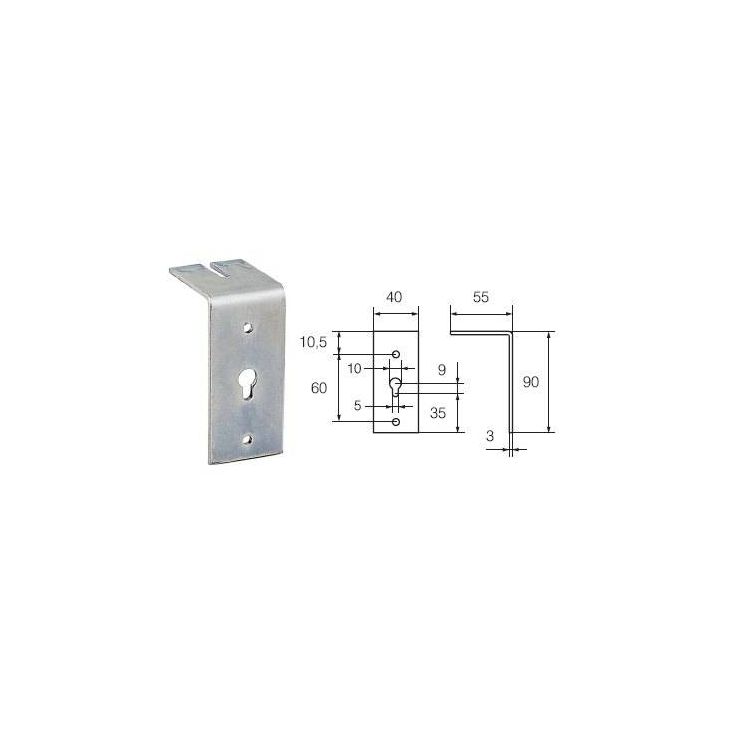 Liukuoven peitelaudan kannatin Abloy 407 FE/ZN