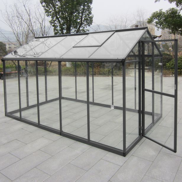 Kasvihuone AB Polar Elegant 5,7m², turvalasit, harmaa alumiinirunko