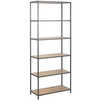 Hylly Home4You SEAFORD 77x35xK185 cm, villi tammi, ruskea