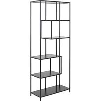 Kirjahylly Home4You SEAFORD 77x35xK185 cm, musta