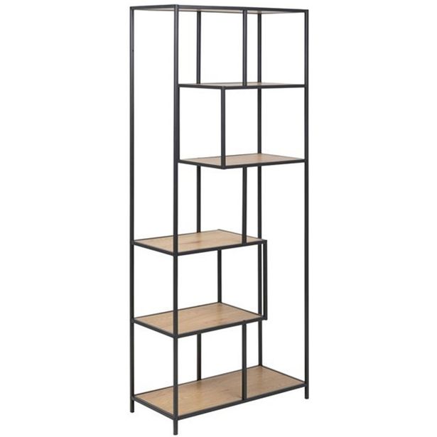 Shelf SEAFORD 77x35xH185cm, wild oak/black