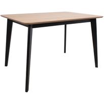 Ruokapöytä Home4You ROXBY 120x80xK76 cm, tammi/musta, ruskea