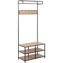 Vaateteline Home4You SEAFORD 77x40xK185 cm, villitammi, ruskea