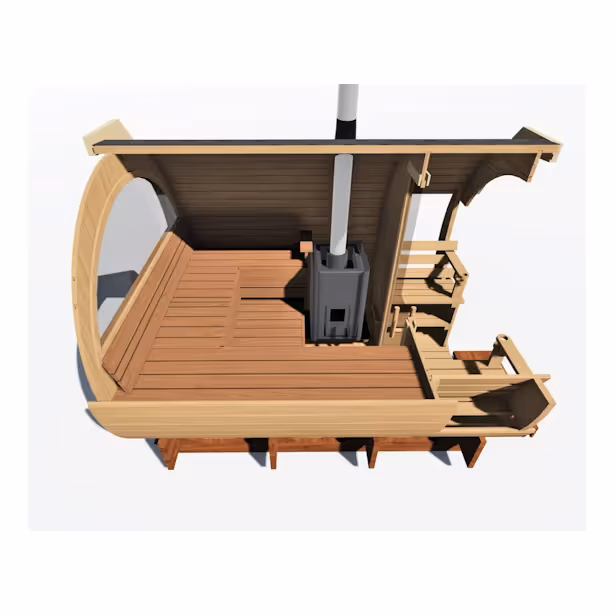 Tynnyrisauna Alex Delux ARCTIC FINLAND HOUSE, Ø 2.3x3m, sis. kiuas ja hormi