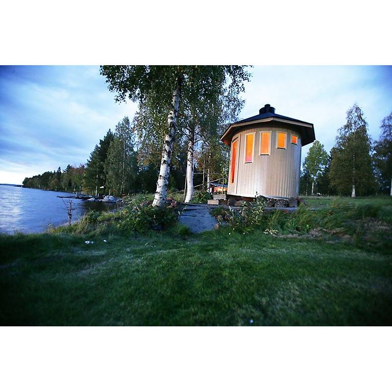 Tynnyrisauna Oskar ARCTIC FINLAND HOUSE, Ø 2.3x2.5m, sis. kiuas ja hormi