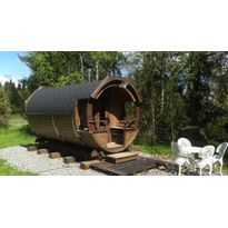 Tynnyrisauna Valter Delux ARCTIC FINLAND HOUSE, Ø 2.3x4.2m, sis. kiuas ja hormi