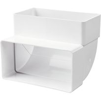 IV-kanavan käyrä Airsec 55x110 mm, 90°, vertikaalinen, muovi