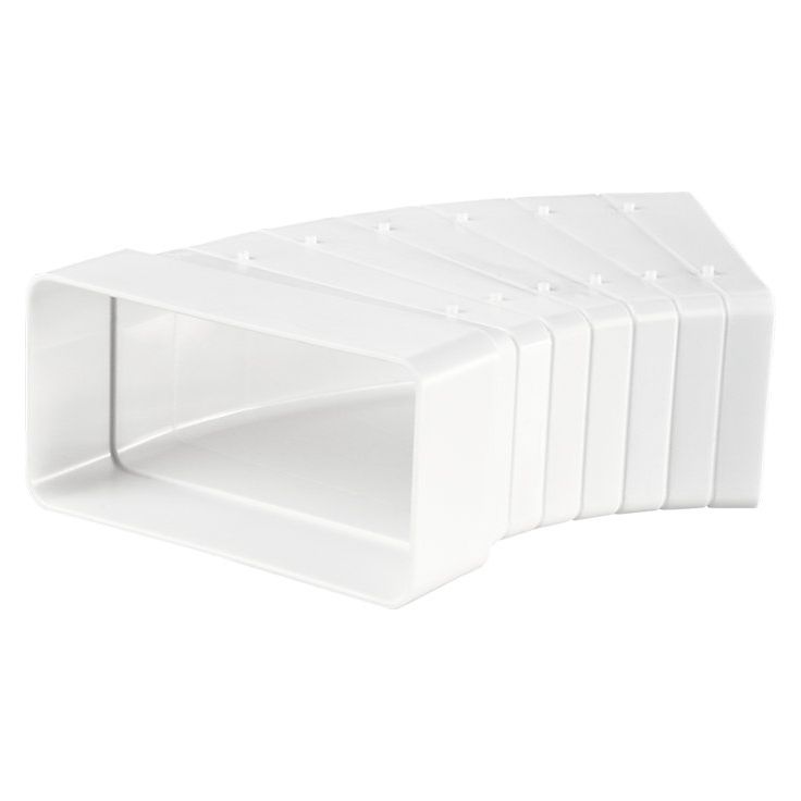 IV-kanavan käyrä Airsec 55x110 mm, 0-45°, horisontaalinen, muovi  