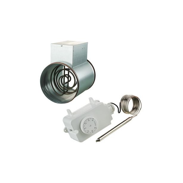 Kanavalämmitin Airsec, 125mm/1200W + termostaatti