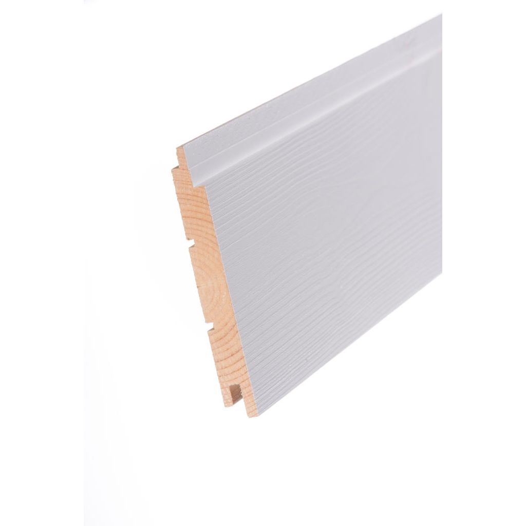 Sisustuspaneeli Aure Riihi, 15x120x4170mm, STS EM, päätypontattu, mänty, valkoinen