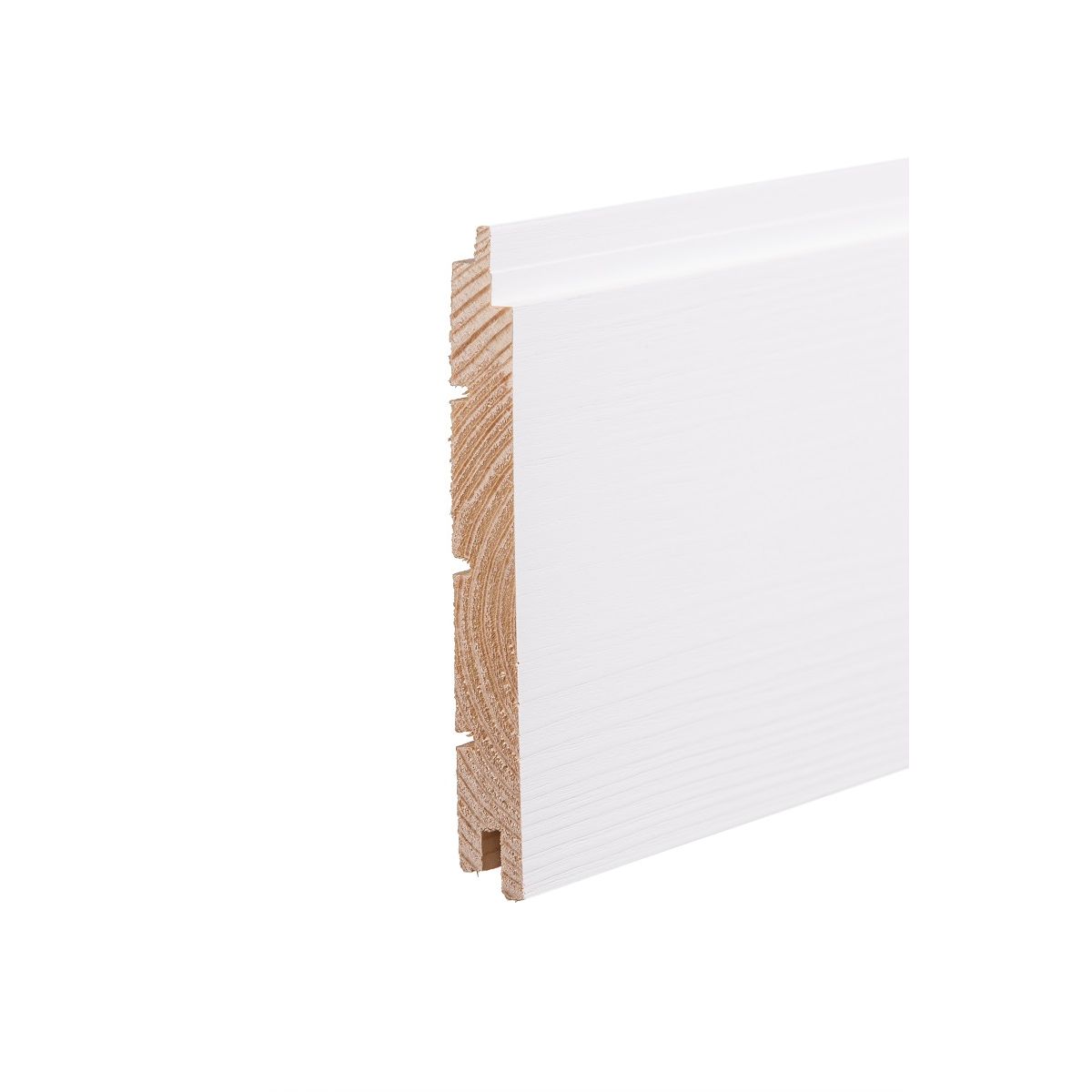 Sisustuspaneeli Aure Riihi, 15x145x4170mm, STS EM, päätypontattu, mänty, valkoinen