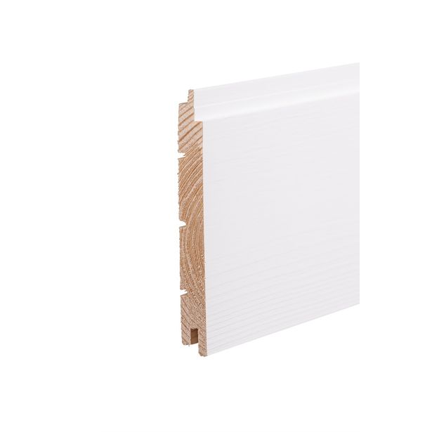 Sisustuspaneeli Aure Riihi, 15x145x4170mm, STS EM, päätypontattu, mänty, valkoinen