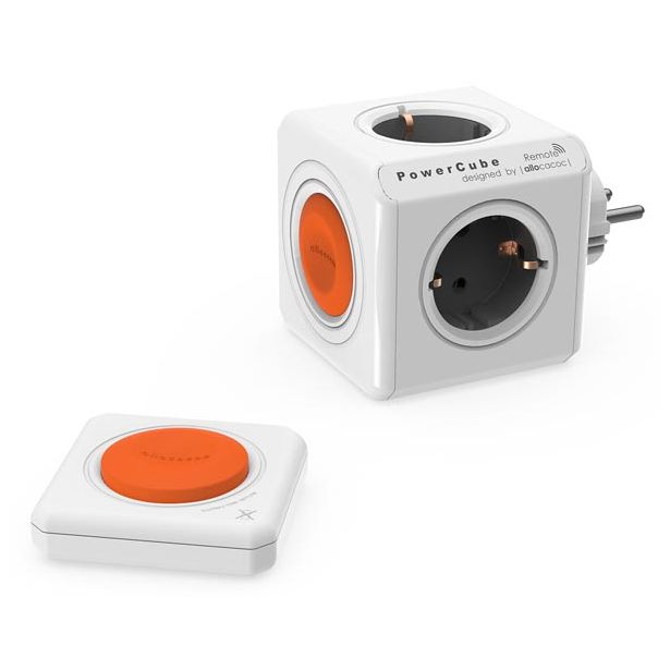 Pistorasia Allocacoc PowerCube Original Remote set, 4-osainen, oranssi/valkoinen